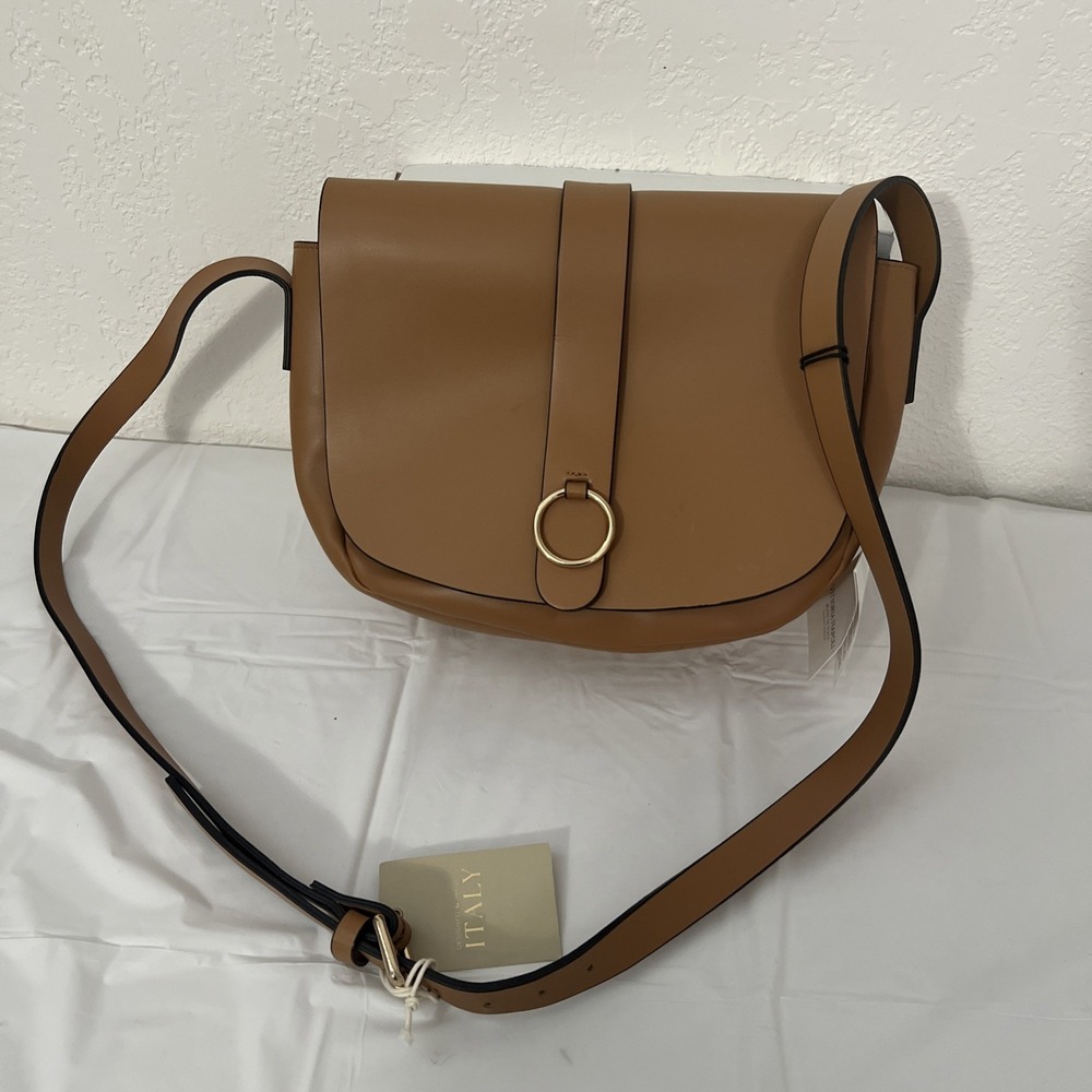 VITTORIA NAPOLI‎  Shoulder Bag Purse Tan Camel 12" X 9" ITALY NWT $195 Leather